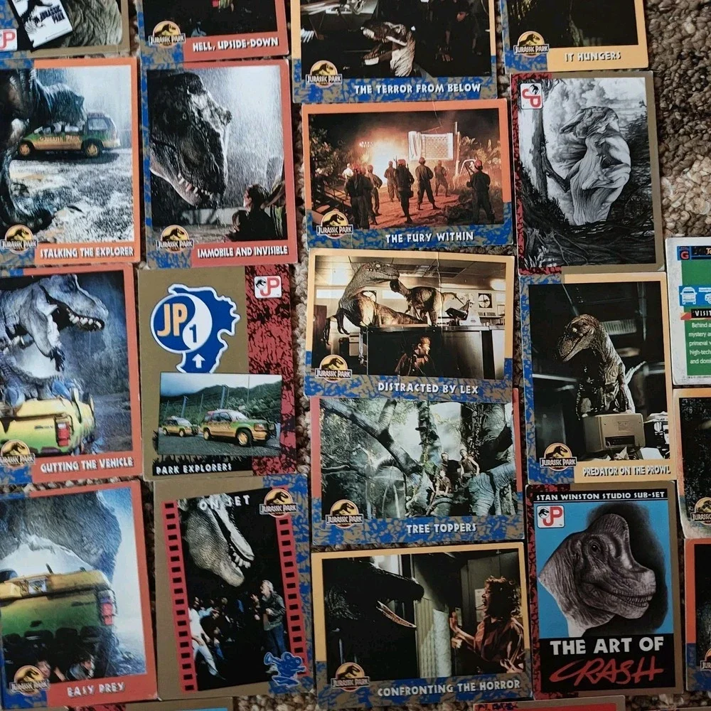 Jurassic Park Series 2  Base Card Set 68 Cards / 7 stickers Topps 1993 ZB1